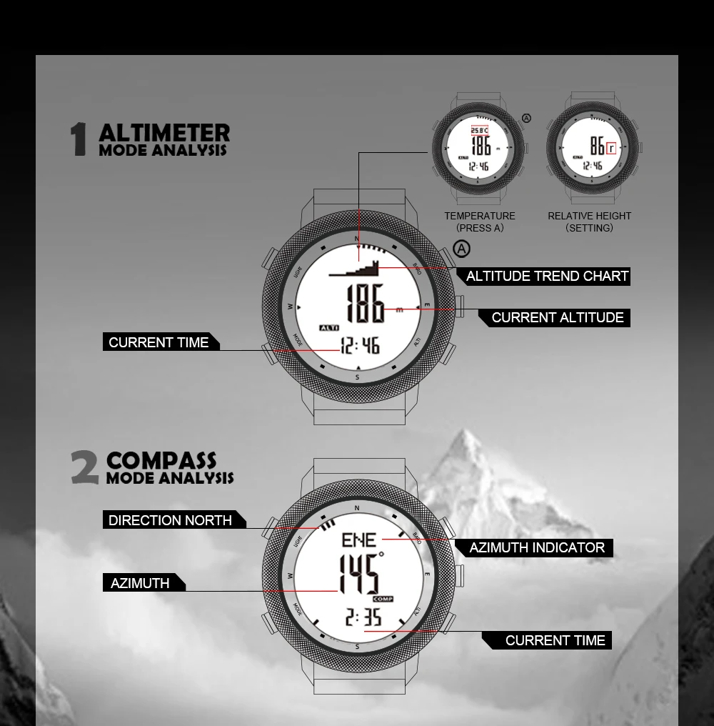 NORTH EDGE APACHE-46 Men Digital Watch Outdoor Sports - Image 7